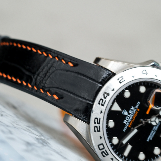 Alligator Leather Strap for Rolex Explorer II