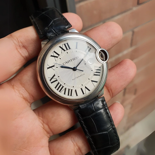 Cartier Ballon Bleu Alligator Watch Leather Strap – Push Button Clasp