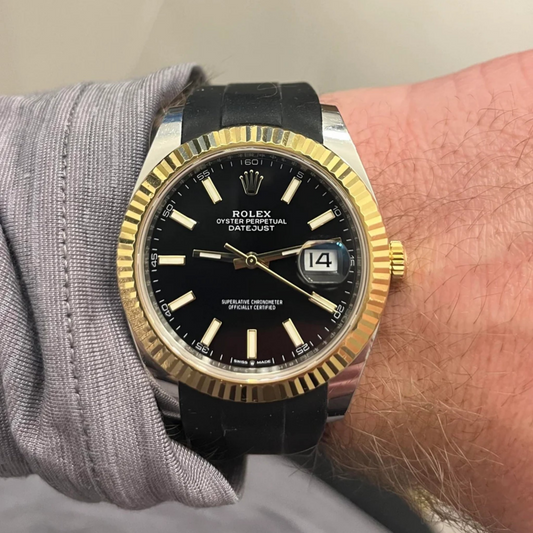 FKM Rubber Strap for Rolex Datejust Tang Buckle