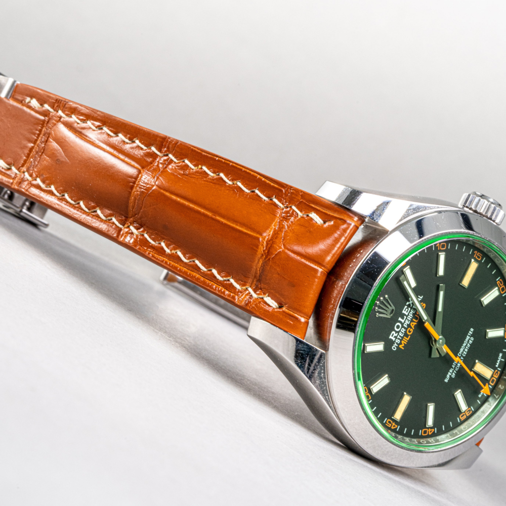 Rolex Milgauss Alligator Leather Strap – Handmade Custom Fit