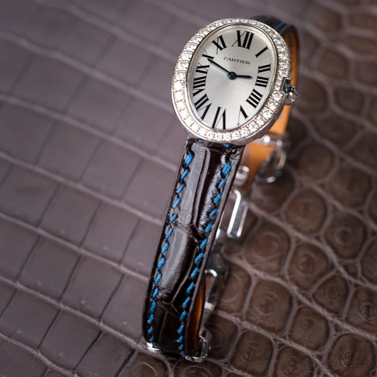 Alligator Leather Strap for Cartier Baignoire