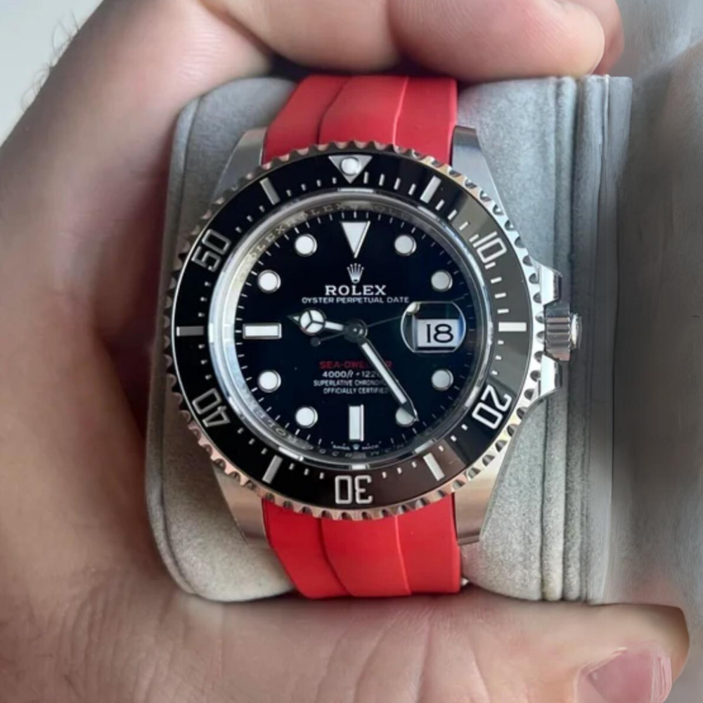 FKM Rubber Strap for Rolex Sea-Dweller Tang Buckle