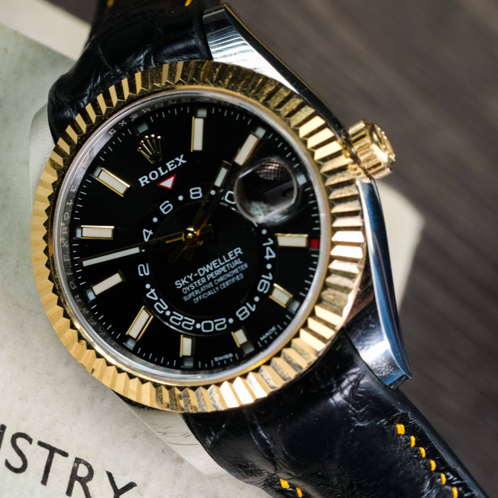 Alligator Leather Strap for Rolex Sky-Dweller