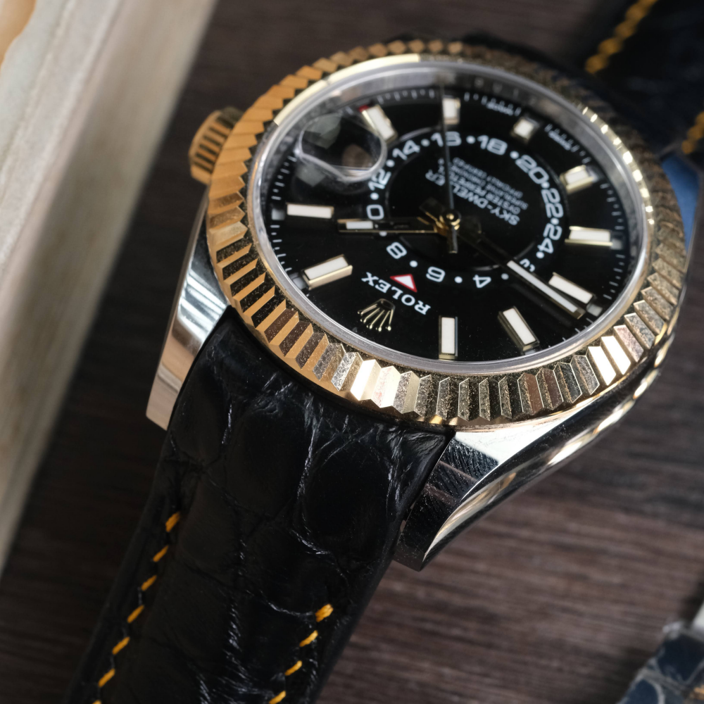 Alligator Leather Strap for Rolex Sky-Dweller