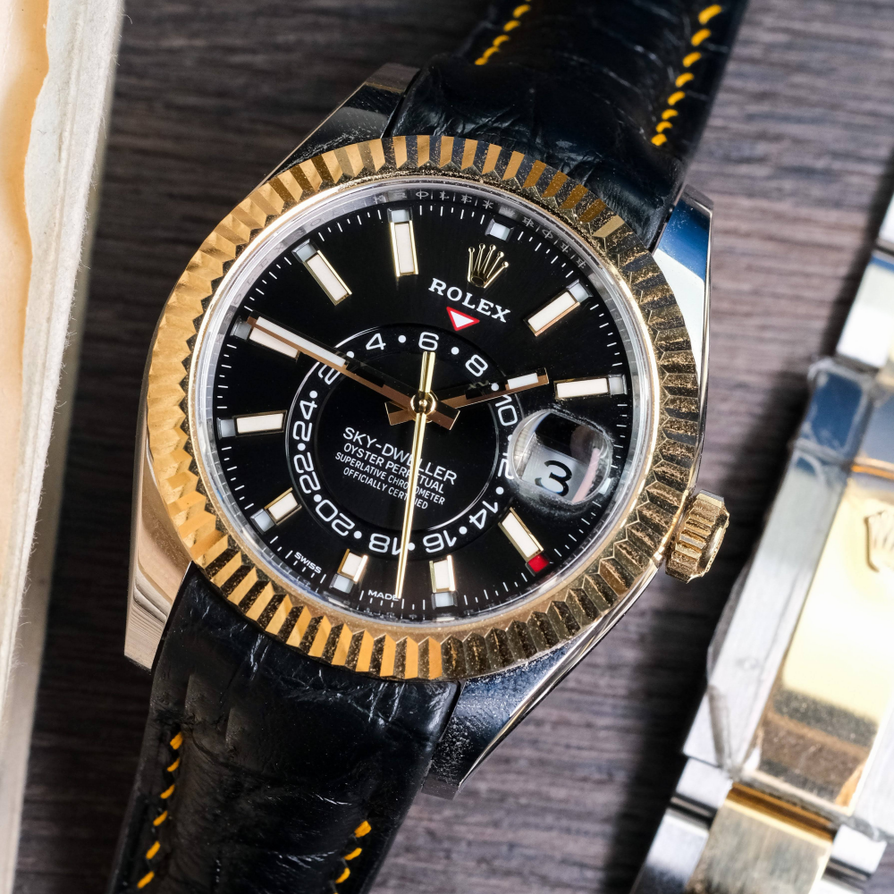 Alligator Leather Strap for Rolex Sky-Dweller