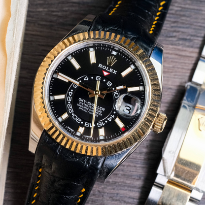Alligator Leather Strap for Rolex Sky-Dweller