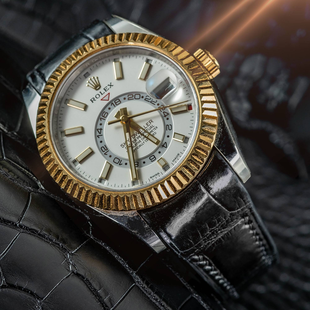Alligator Leather Strap for Rolex Sky-Dweller