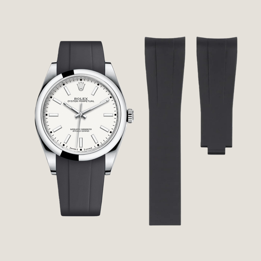 FKM Rubber Strap for Rolex Oyster Perpetual 39mm Deployant Clasp