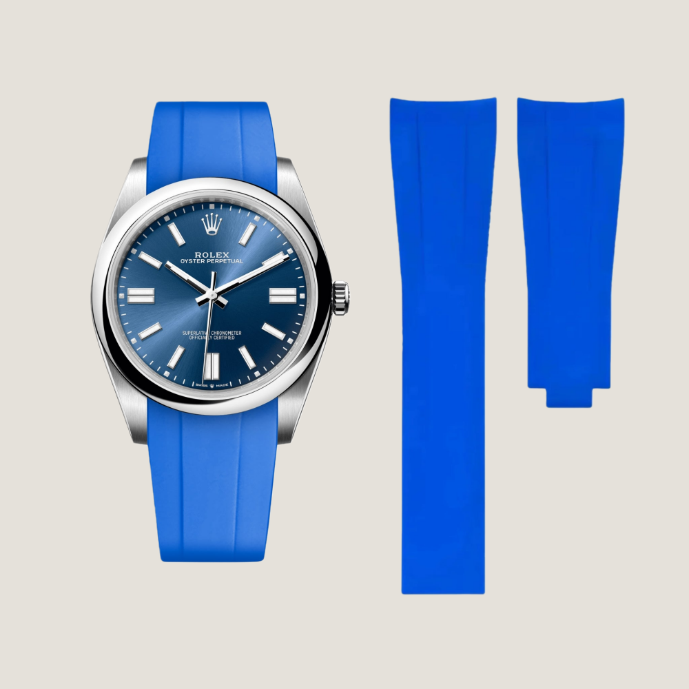 FKM Rubber Strap for Rolex Oyster Perpetual 41mm Deployant Clasp