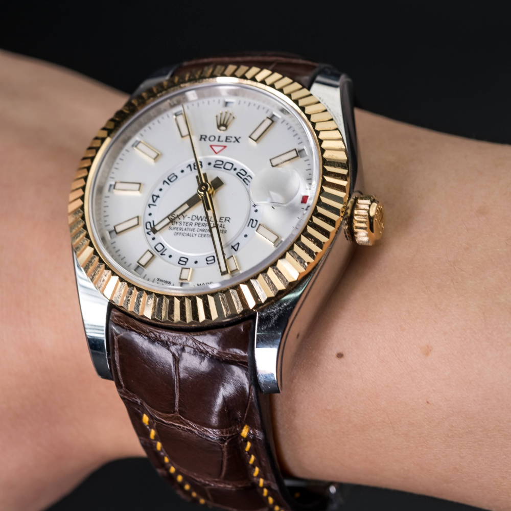 Alligator Leather Strap for Rolex Sky-Dweller