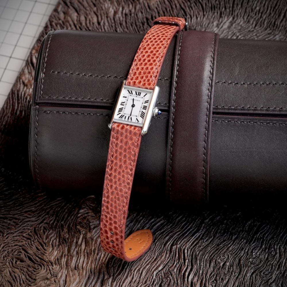 Lizard Leather Strap for Cartier Tank