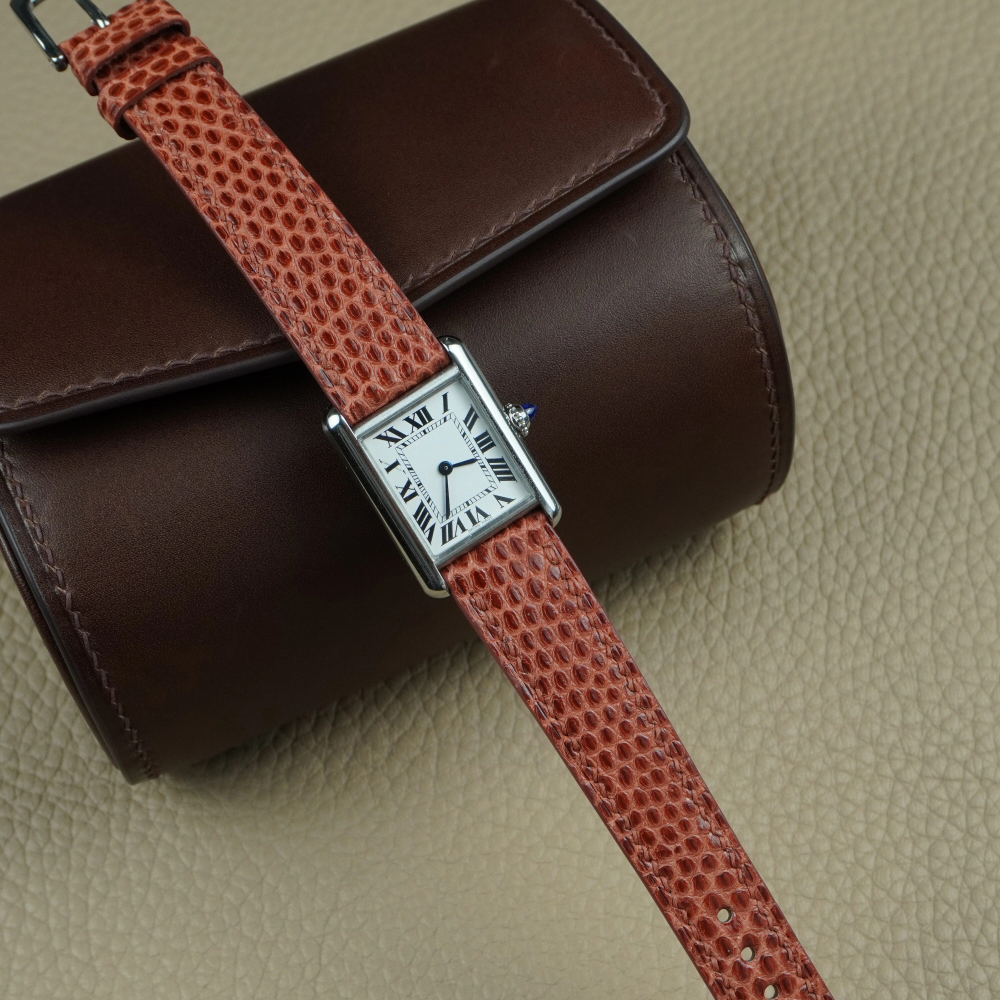 Lizard Leather Strap for Cartier Tank