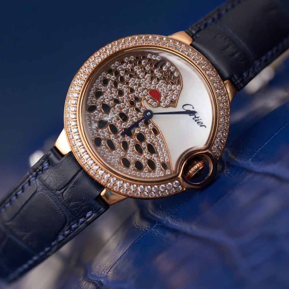 Cartier Ballon Bleu Alligator Watch Leather Strap – Push Button Clasp