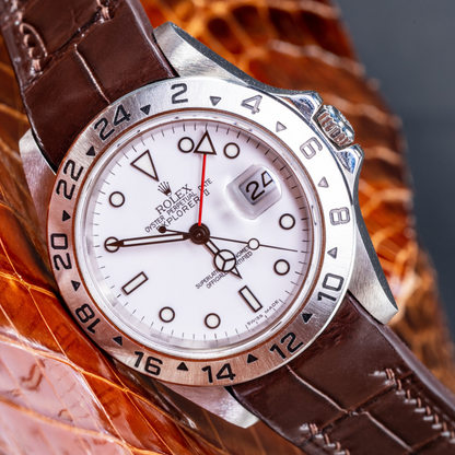 Alligator Leather Strap for Rolex Explorer II
