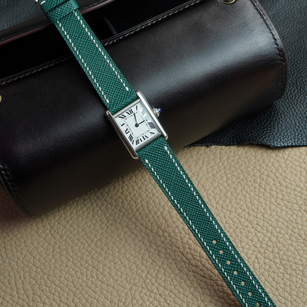 Saffiano Leather Strap for Cartier Tank