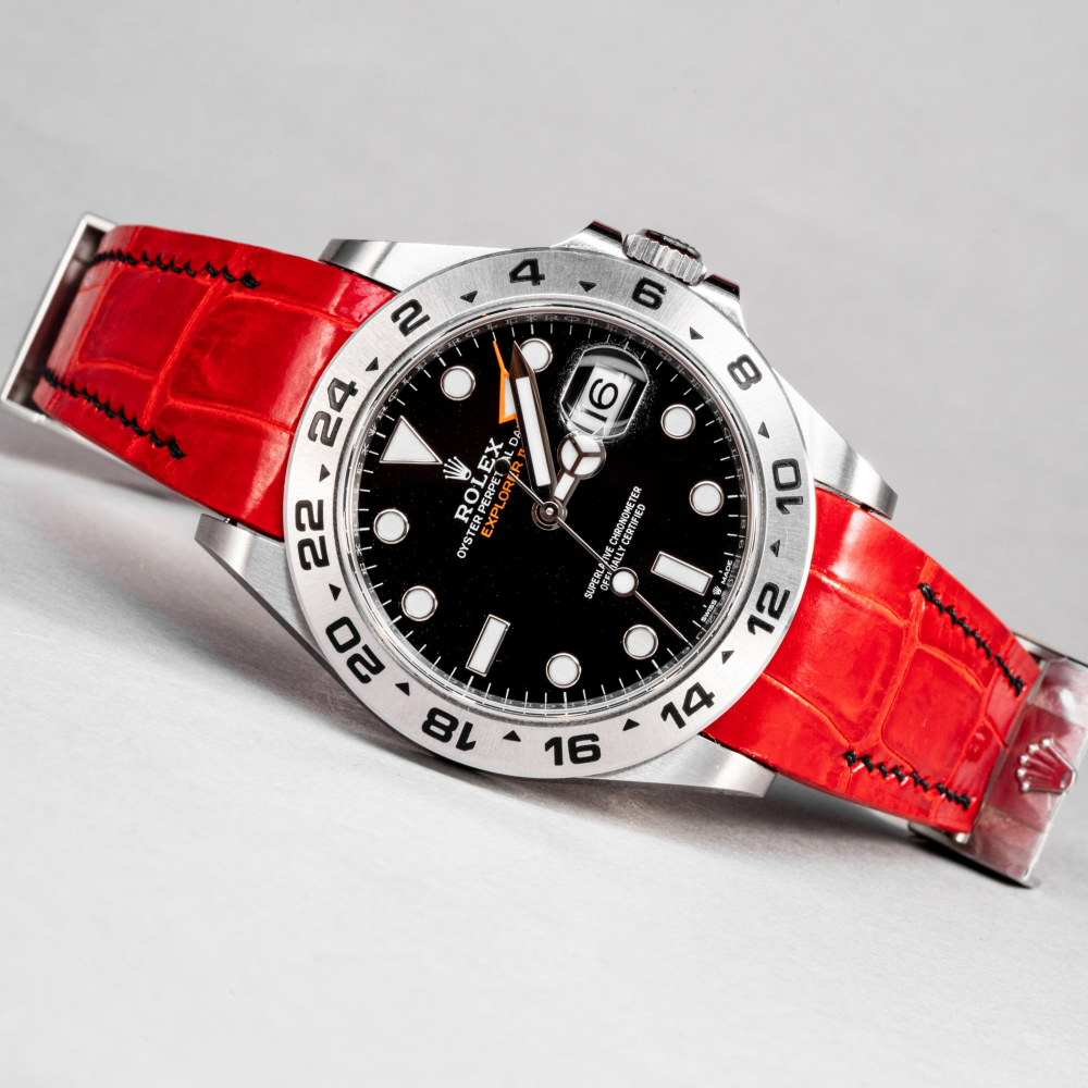 Alligator Leather Strap for Rolex Explorer II