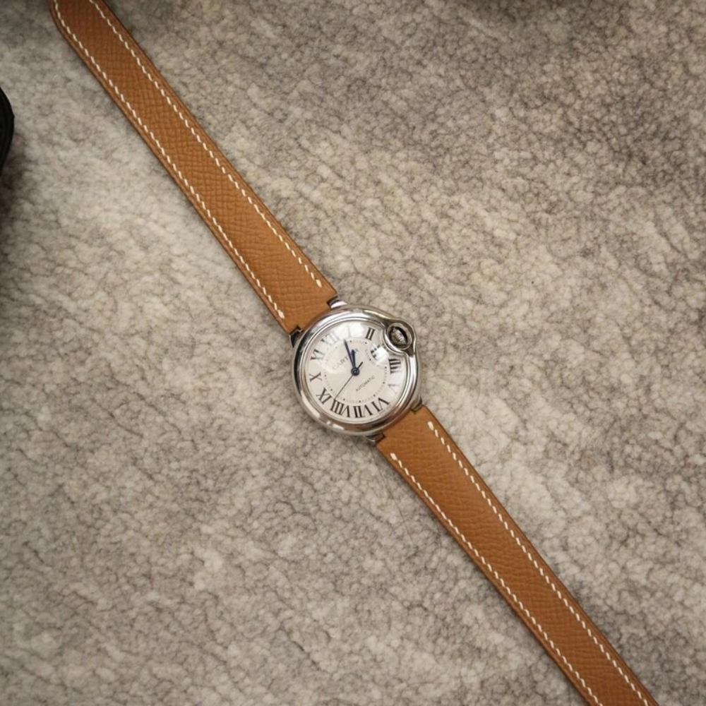 Epsom Leather Strap for Cartier Ballon Bleu