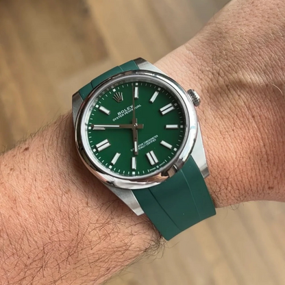FKM Rubber Strap for Rolex Oyster Perpetual 39mm Deployant Clasp