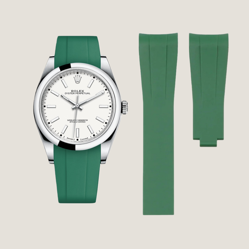 FKM Rubber Strap for Rolex Oyster Perpetual 39mm Deployant Clasp