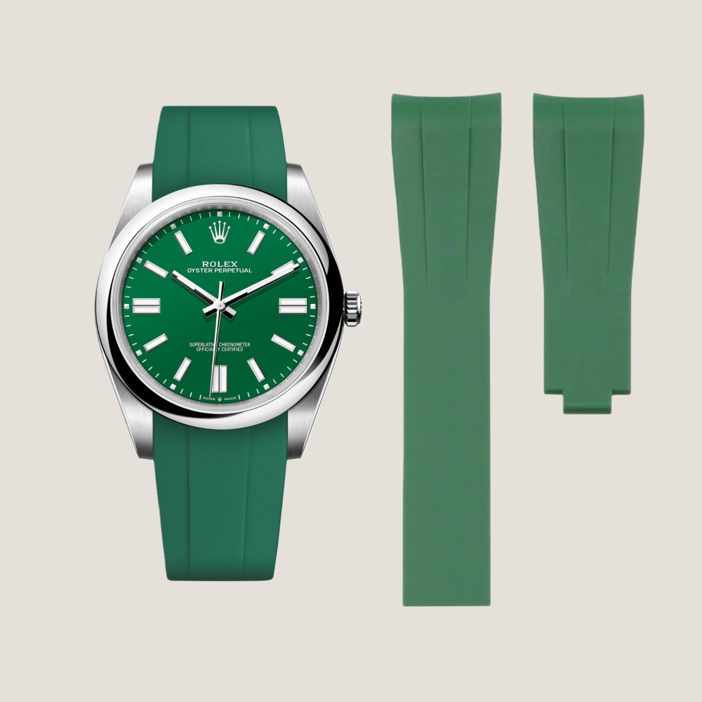 FKM Rubber Strap for Rolex Oyster Perpetual 41mm Deployant Clasp