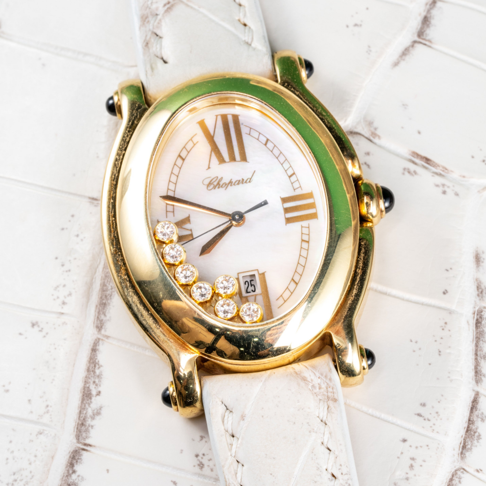 Alligator Leather Strap for Chopard Happy Sport Oval