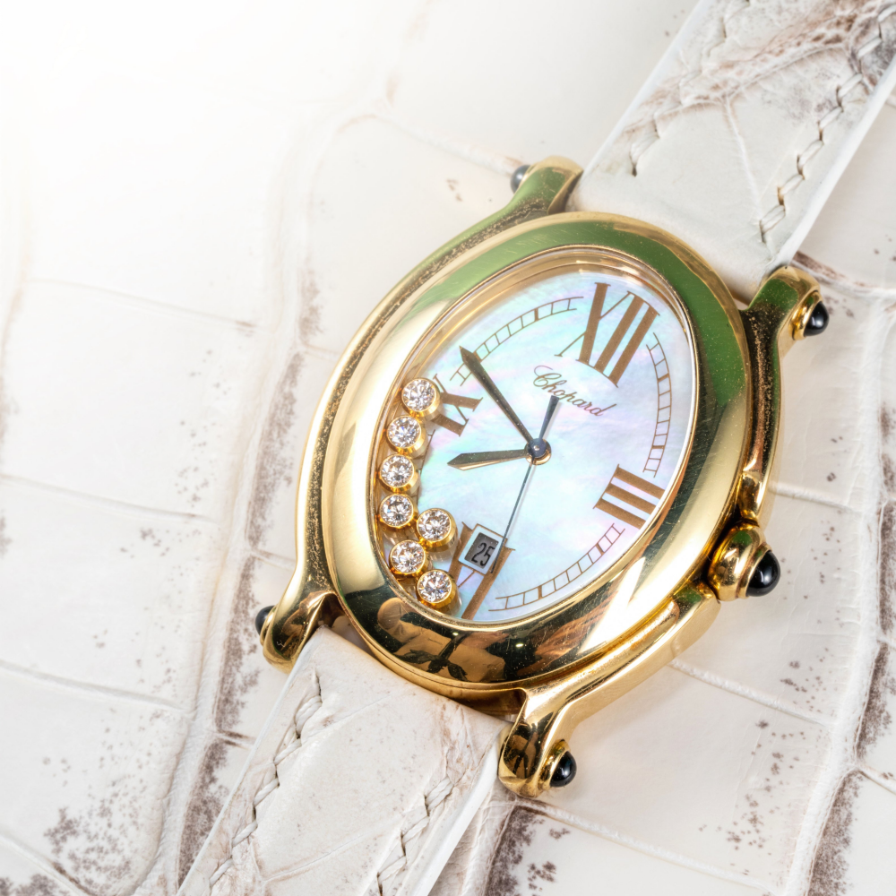 Alligator Leather Strap for Chopard Happy Sport Oval
