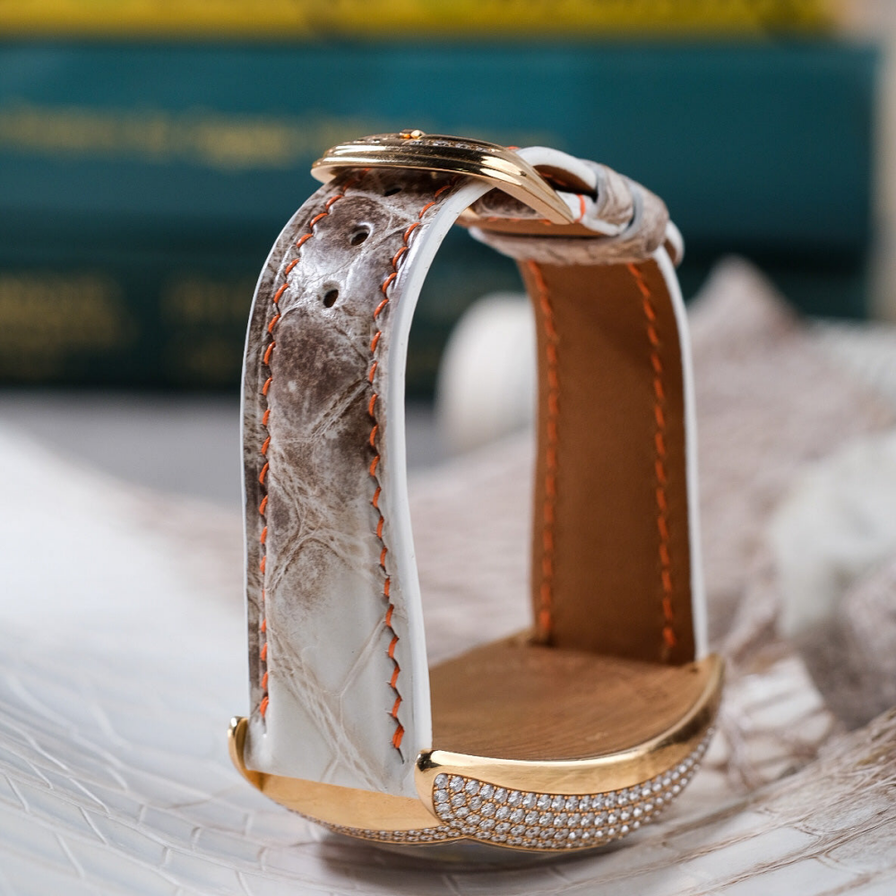 Alligator Leather Strap for Franck Muller Platinum Rotor