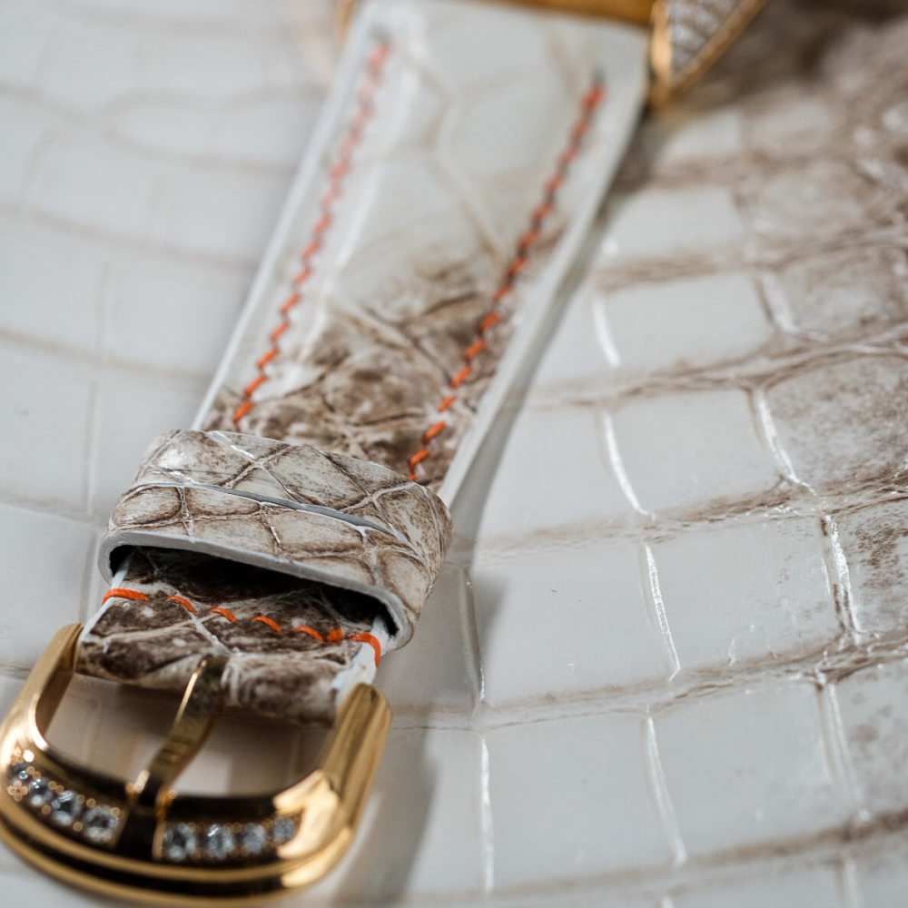 Alligator Leather Strap for Franck Muller Platinum Rotor