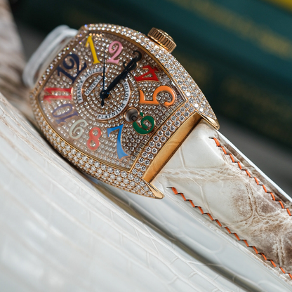 Alligator Leather Strap for Franck Muller Platinum Rotor