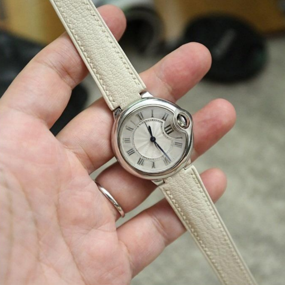 Chevre Leather Strap for Cartier Ballon Bleu