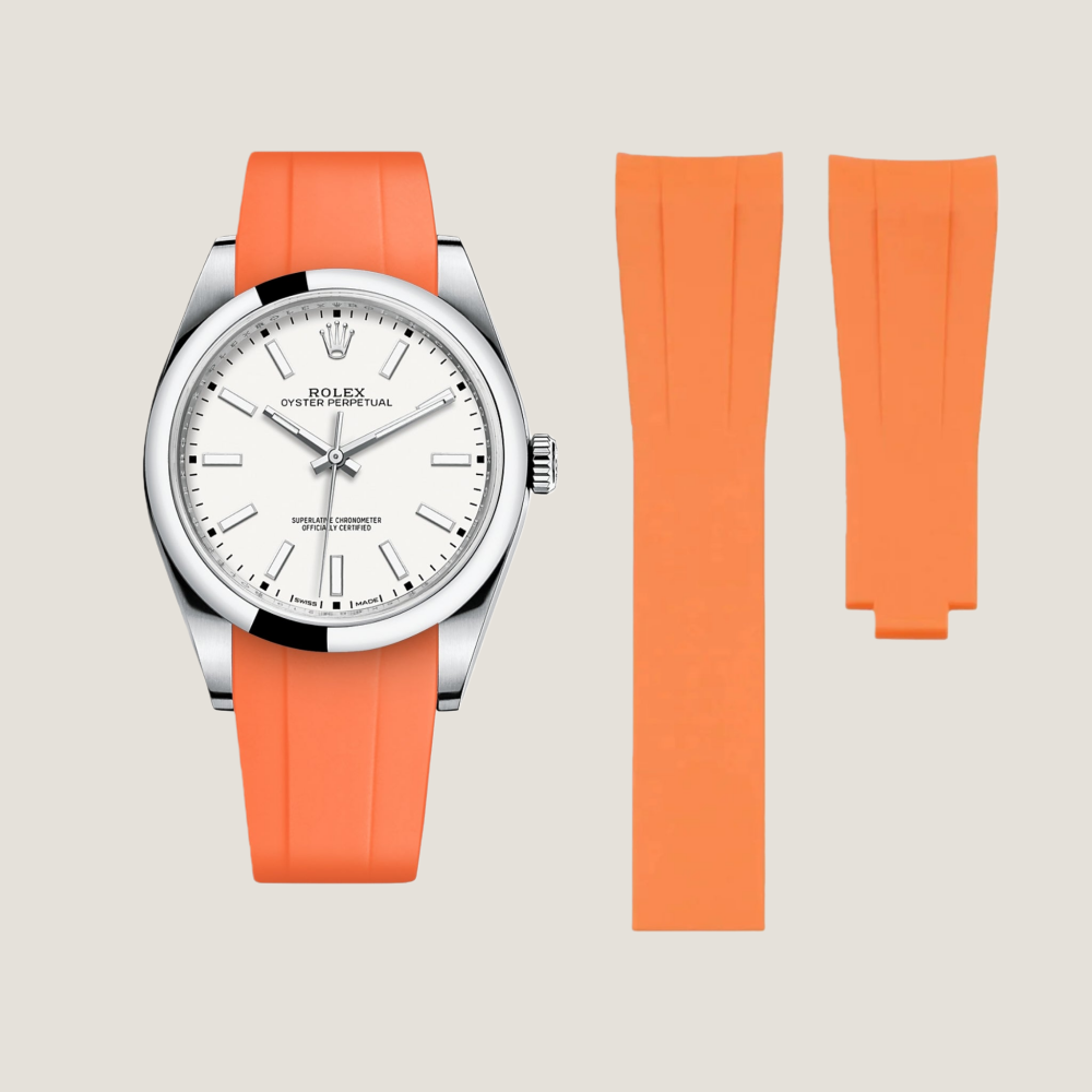 FKM Rubber Strap for Rolex Oyster Perpetual 39mm Deployant Clasp