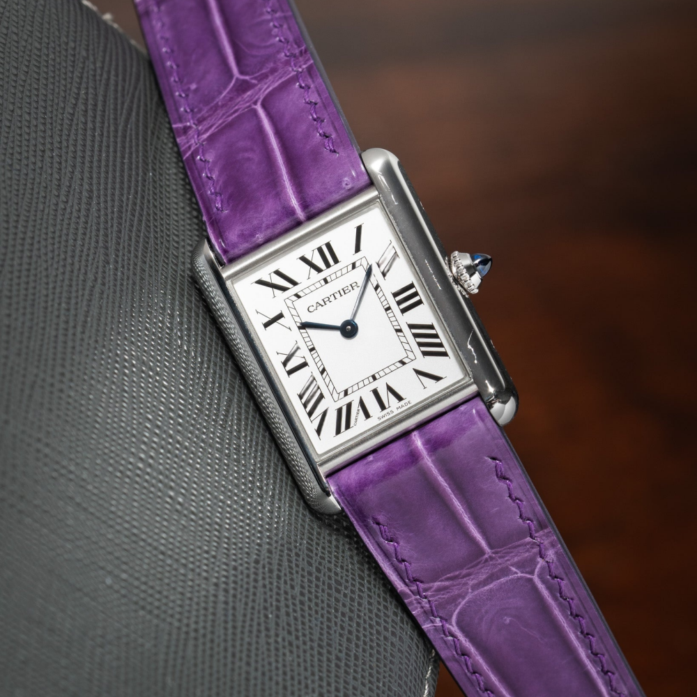 Alligator Leather Strap for Cartier Tank