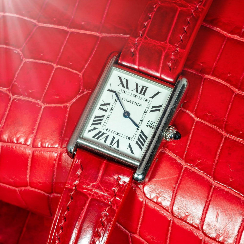 Alligator Leather Strap for Cartier Tank
