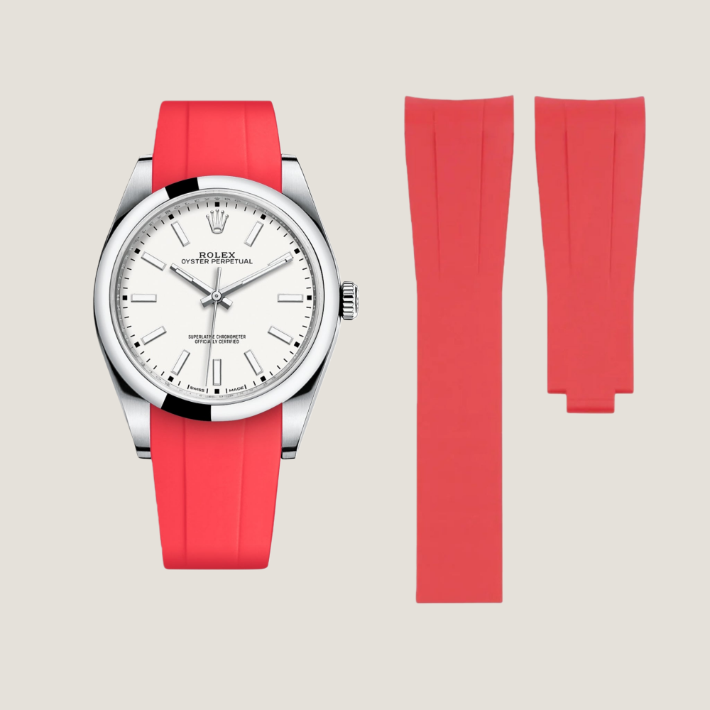FKM Rubber Strap for Rolex Oyster Perpetual 39mm Deployant Clasp