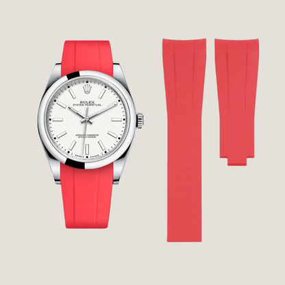 FKM Rubber Strap for Rolex Oyster Perpetual 39mm Deployant Clasp