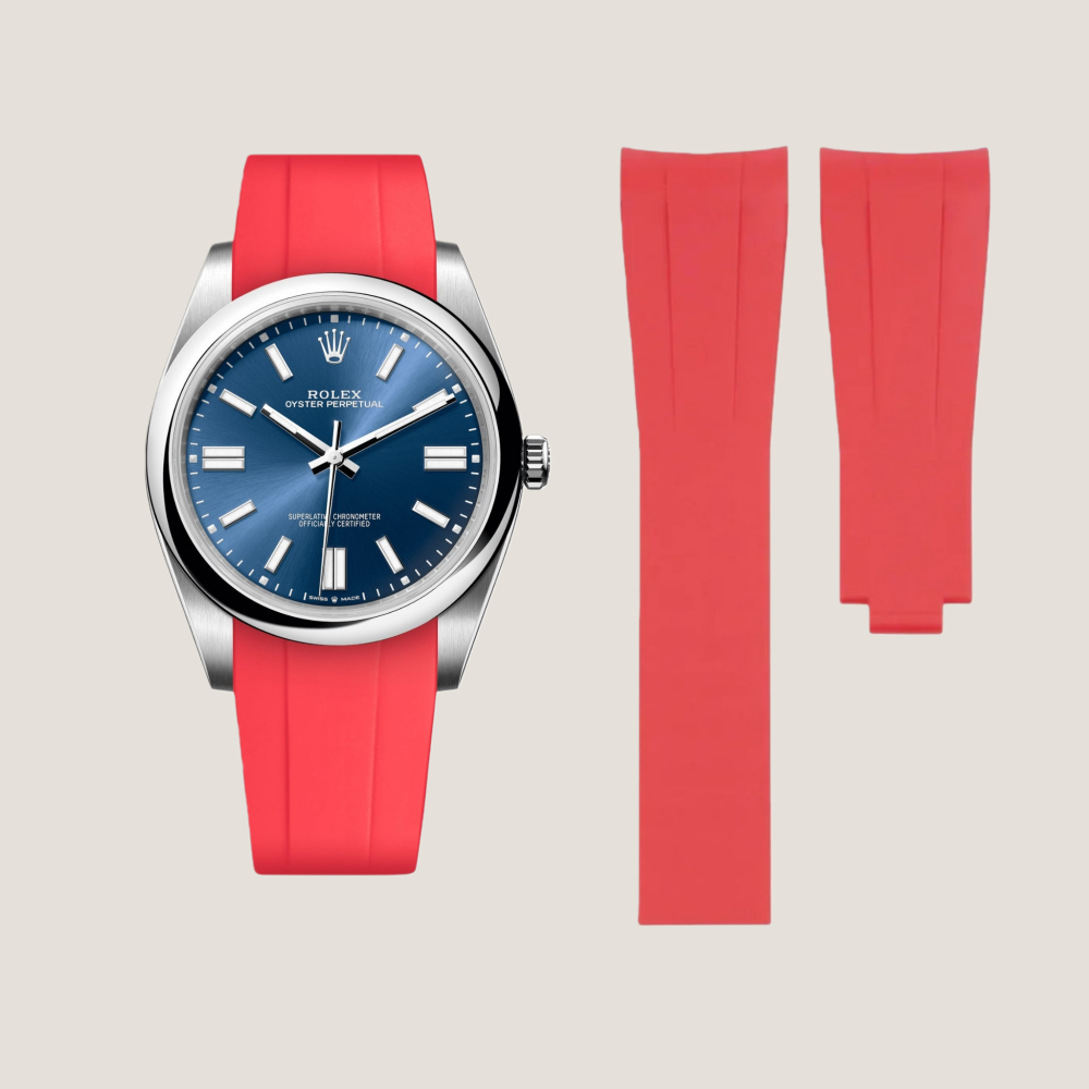 FKM Rubber Strap for Rolex Oyster Perpetual 41mm Deployant Clasp