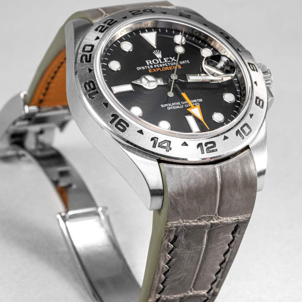 Alligator Leather Strap for Rolex Explorer II