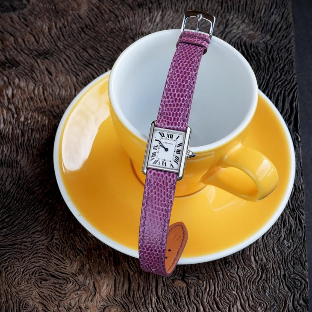 Lizard Leather Strap for Cartier Tank