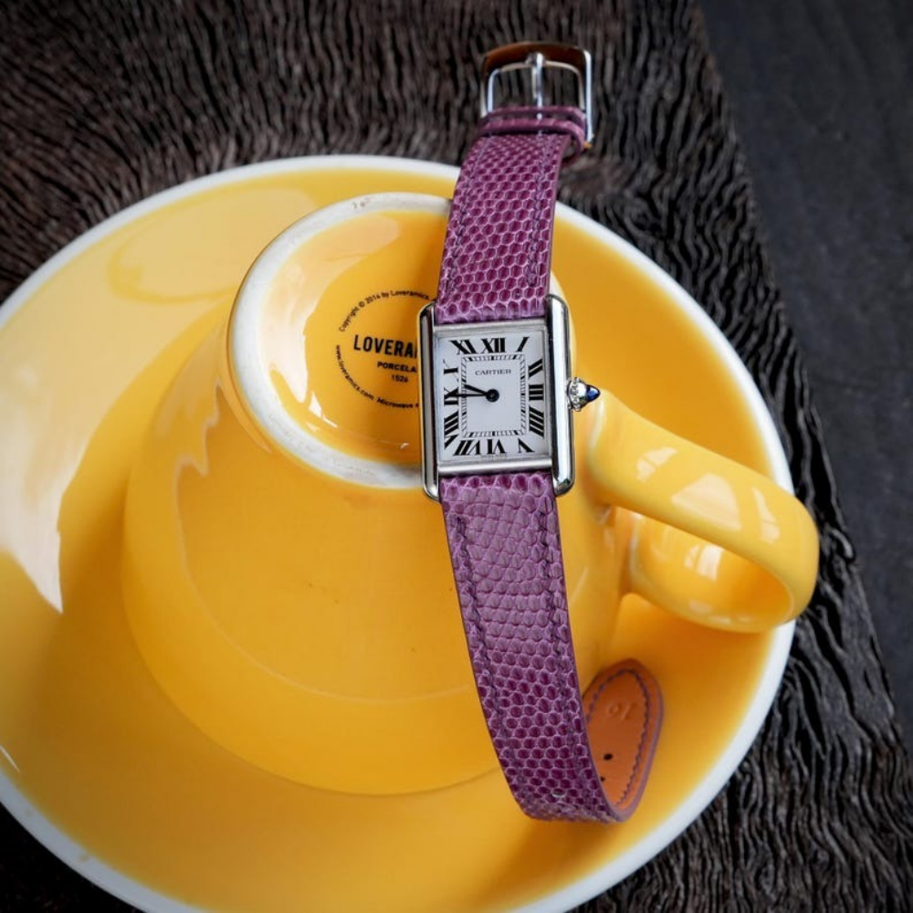Lizard Leather Strap for Cartier Tank