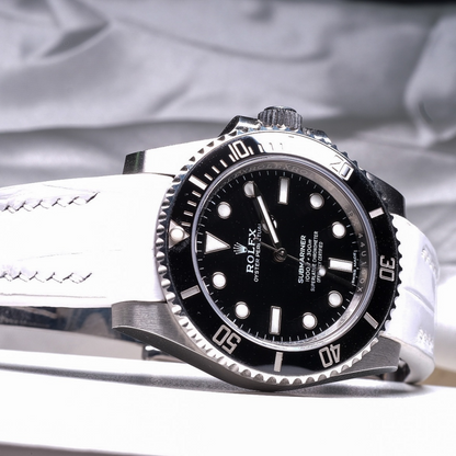 Alligator Leather Strap for Rolex Submariner Deployant Clasp