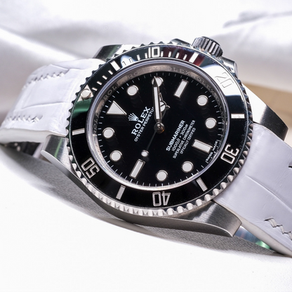 Alligator Leather Strap for Rolex Submariner Deployant Clasp