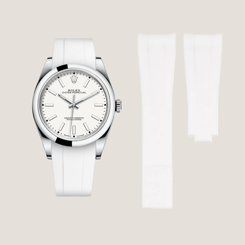 FKM Rubber Strap for Rolex Oyster Perpetual 39mm Deployant Clasp