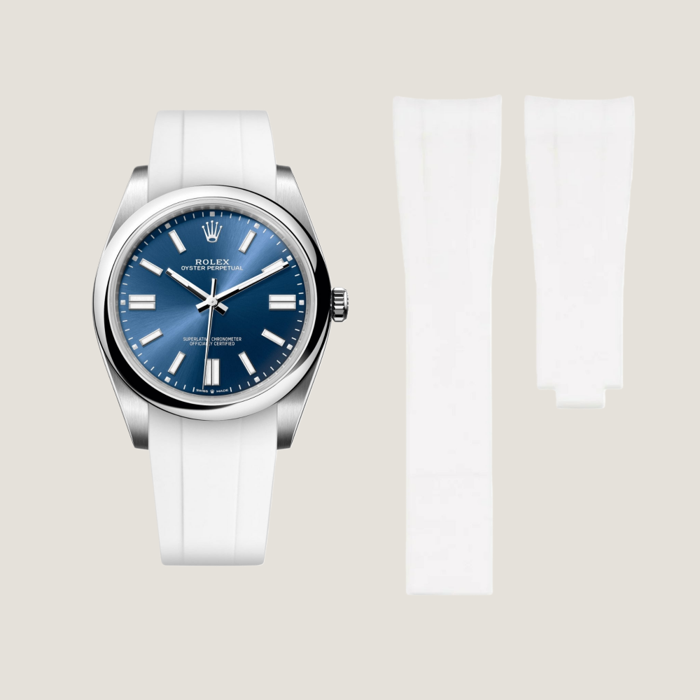 FKM Rubber Strap for Rolex Oyster Perpetual 41mm Deployant Clasp