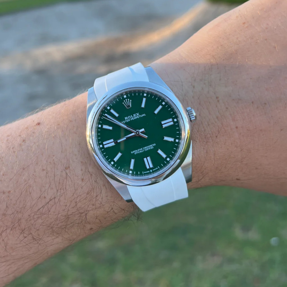 FKM Rubber Strap for Rolex Oyster Perpetual 41mm Tang Buckle