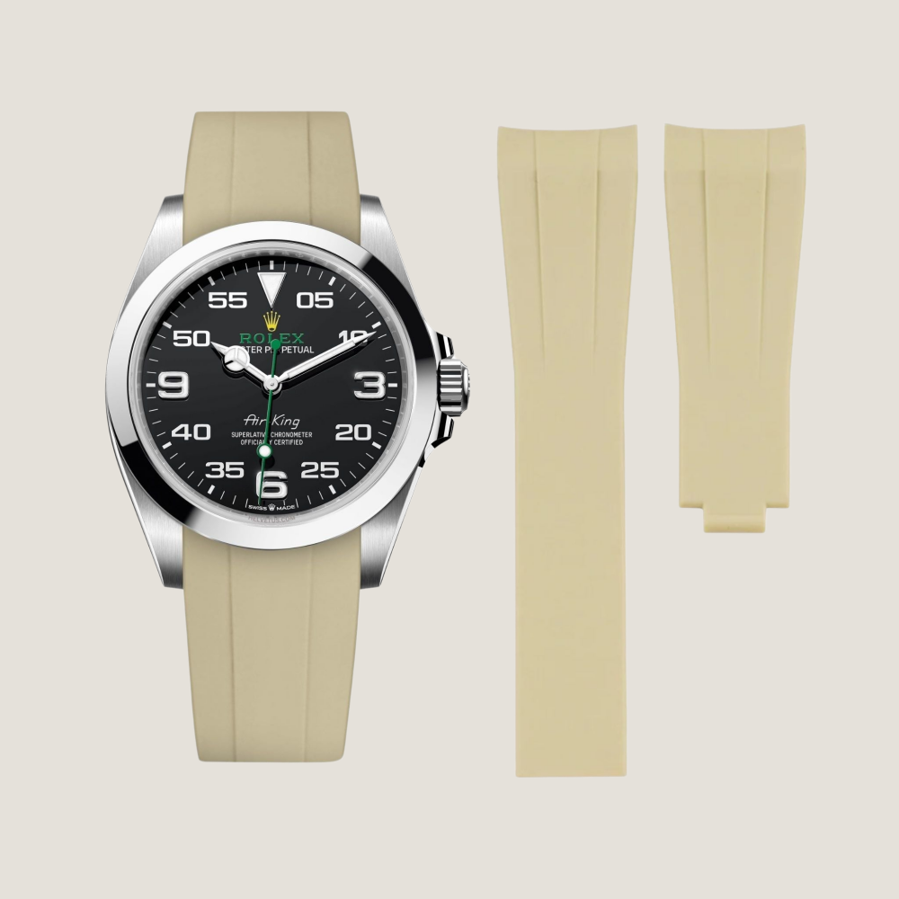 FKM Rubber Strap for Rolex Air-King Deployant Clasp