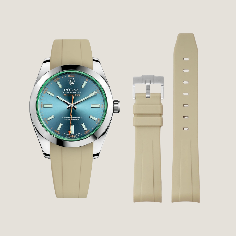FKM Rubber Strap for Rolex Milgauss Pin Buckle