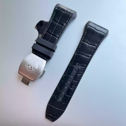 Hybrid Alligator & FKM Rubber Strap for Franck Muller Vanguard