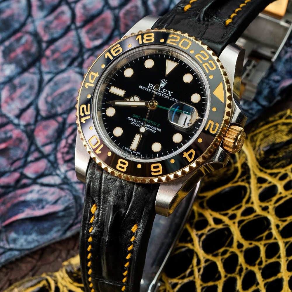Alligator Leather Strap for Rolex GMT-Master II