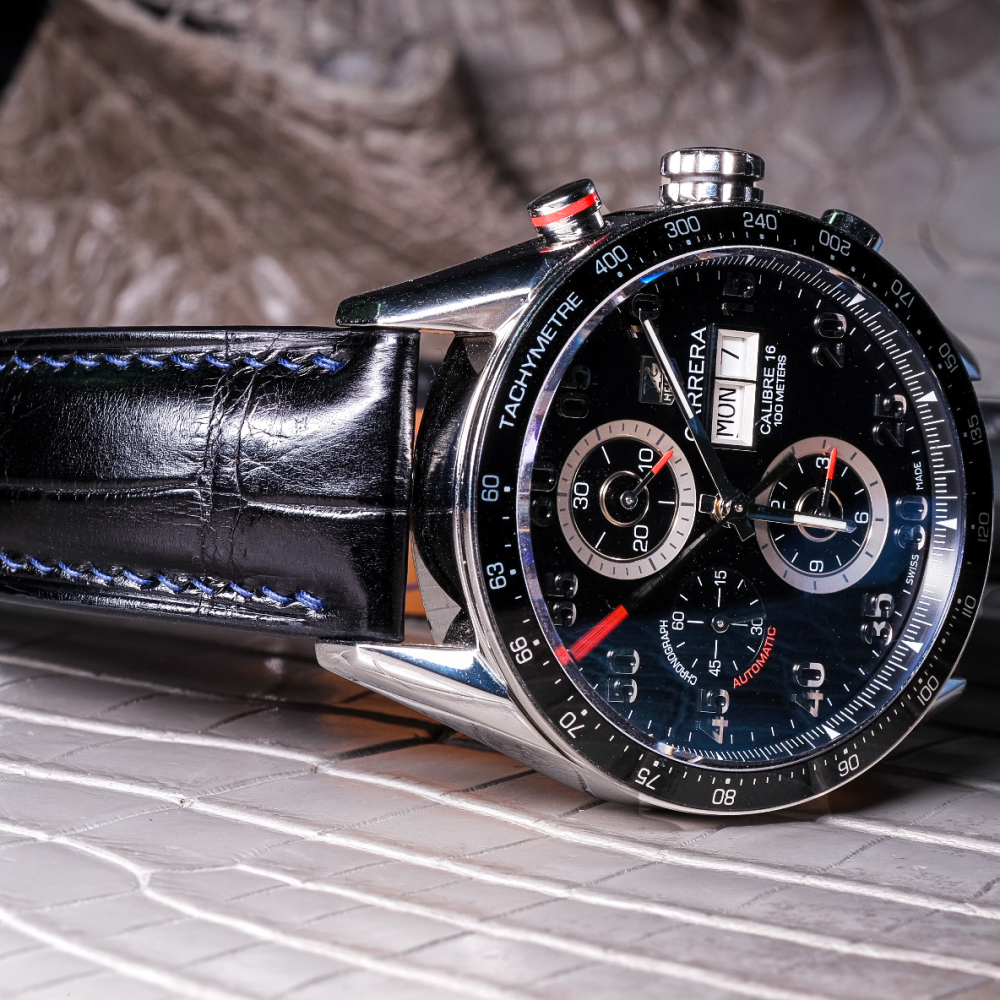 Alligator Leather Strap for Tag Heuer Carrera
