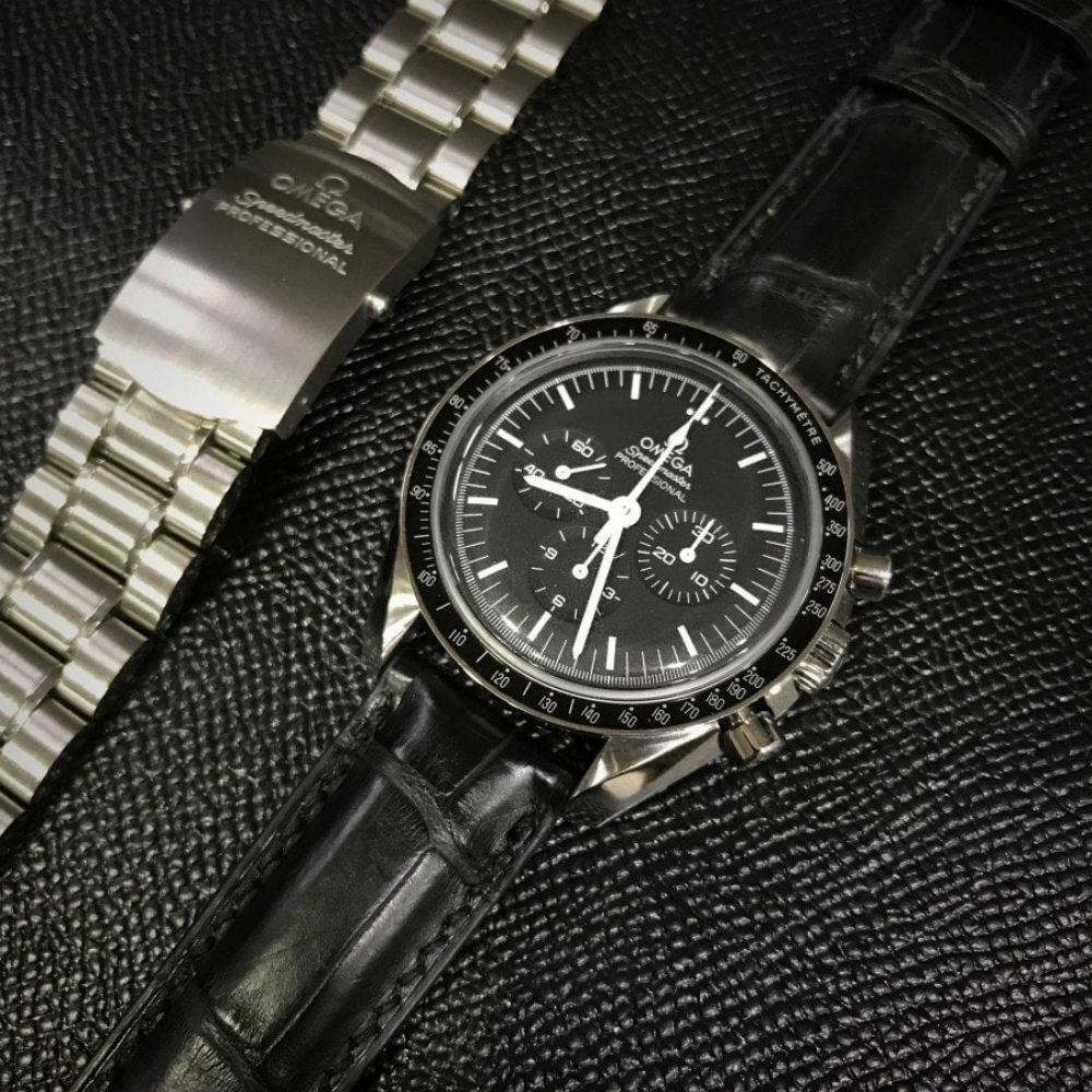 Alligator Leather Strap for Omega Speedmaster
